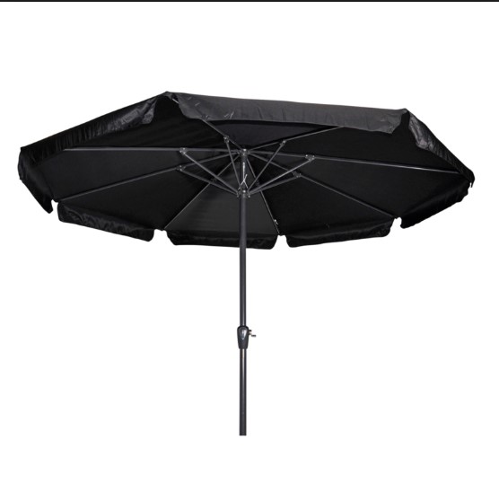 verf federatie Wortel Zwarte parasol met draaimechanisme en windvanger (3 meter) - Totaal  Partyverhuur